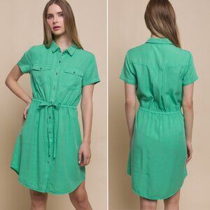 🆕 Green Tencel Shirt Dress - Size Small
